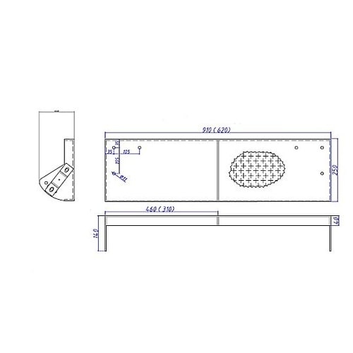 250x620mm 角度調整機能付自在ス