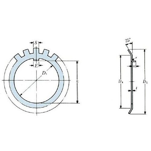 M125 ベアリングナット用座金(AW2