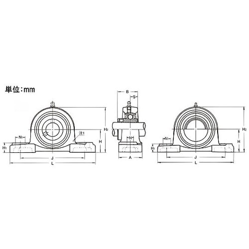 UCP203/ 17mm ピロー形ユニッ