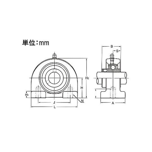 UCPA209/ 45mm ピロー形ユニ