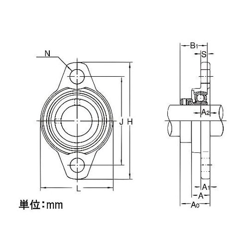 MUFL001/ 12mm ひしフランジ