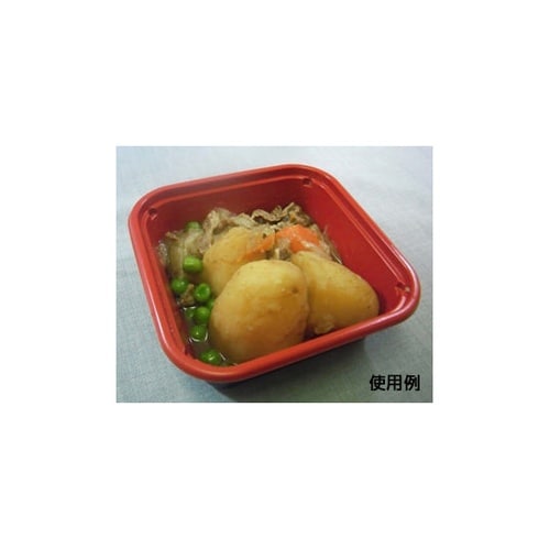 どんぶり容器 CTプチ丼 角 赤−BK