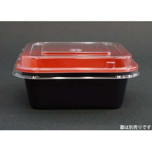 どんぶり容器 CTプチ丼 角 赤−BK
