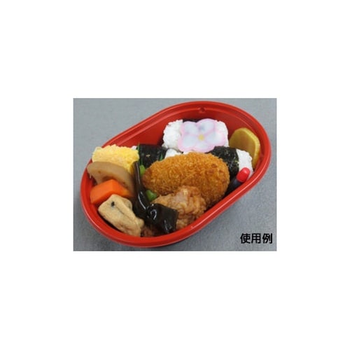 どんぶり容器 CTプチ丼 小判 赤−BK