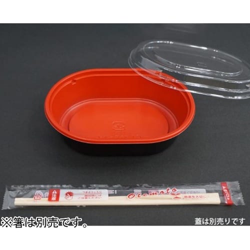 どんぶり容器 CTプチ丼 小判 赤−BK