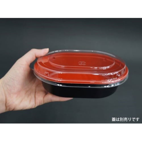 どんぶり容器 CTプチ丼 小判 赤−BK