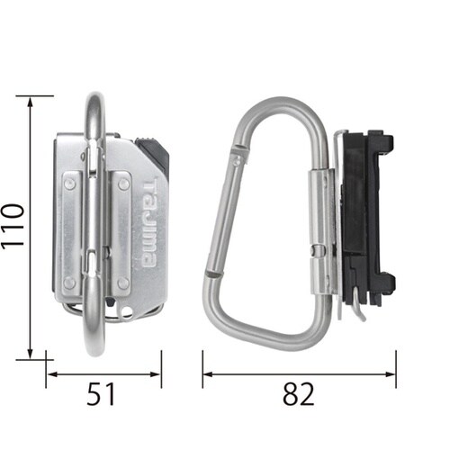 着脱式工具ホルダーステン カラビナ大折り