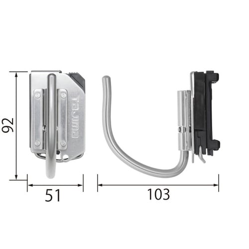 着脱式工具ホルダーステン Jフック折りた