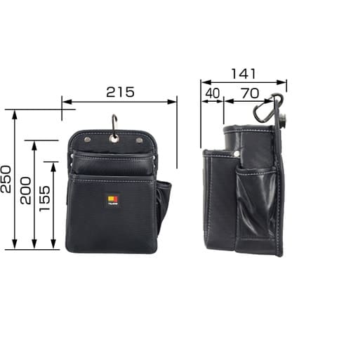 着脱式腰袋 2段中 ツインフック SFK