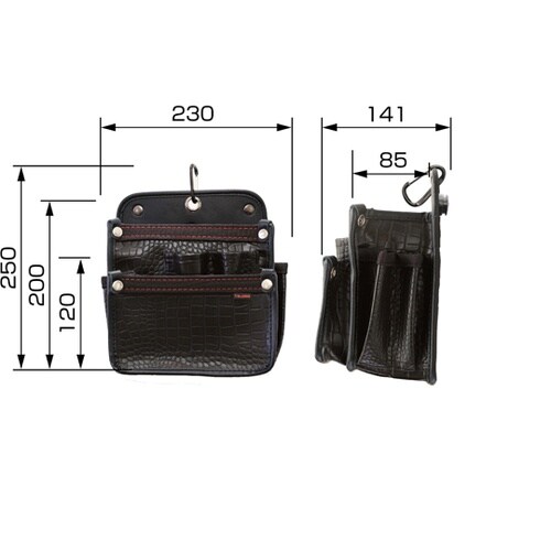 着脱式腰袋 G 電工2段大 ツインフック