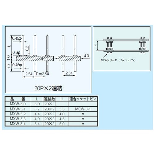 超小型二段重ね用端子 2列タイプ 2.5