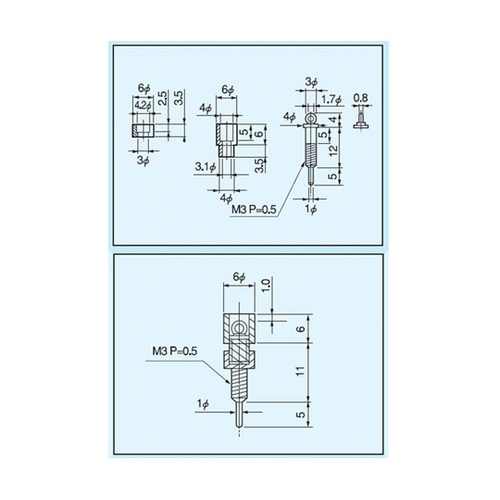 超小型パネルチェック用端子 青(10個入