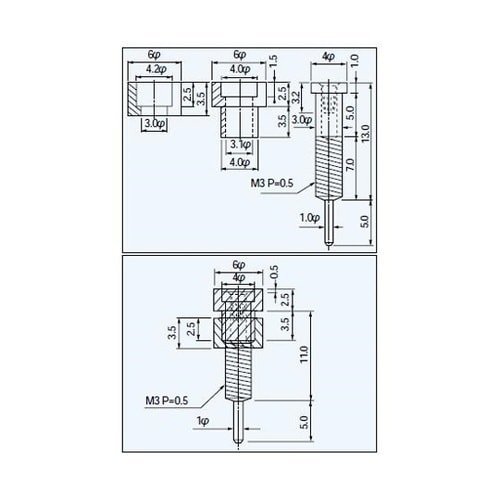 超小型パネルチェック用端子 ソケットタイ