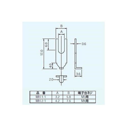 端子台取付用端子 M4用(100本入)