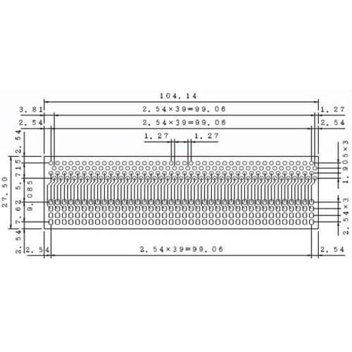 4列千鳥コネクタ延長基板 ICB−07−