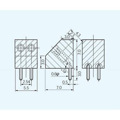 LED用ソケット 45°(10個入) L