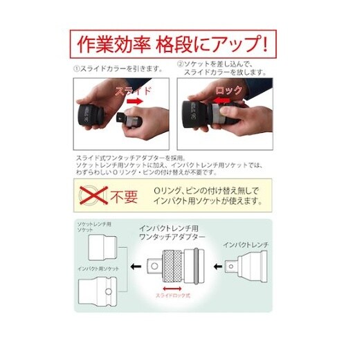 インパクトレンチ用ソケット・ワンタッチア