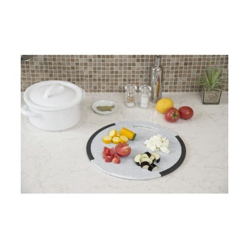 おこしやすいラバー付耐熱抗菌まな板丸35