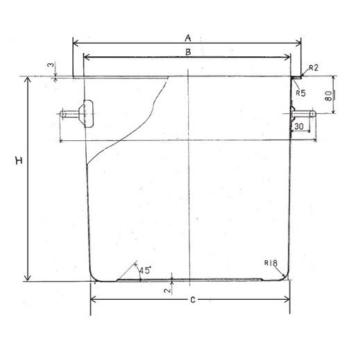 18−8テーパー型食品コンテナ(フタ付)