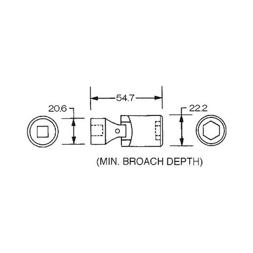 3/8”DRx13mm ユニバーサルイン