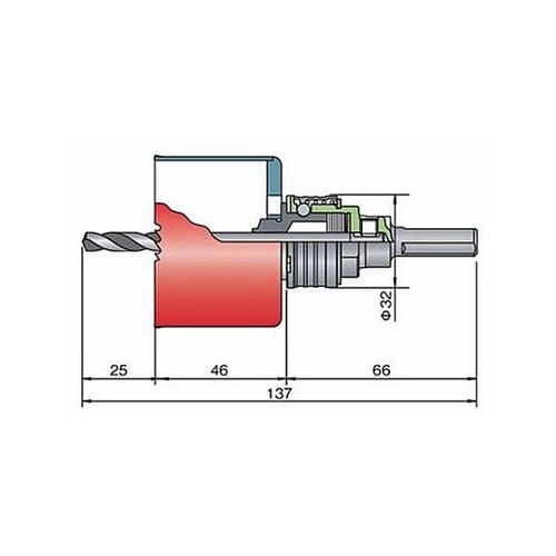 4本組 バイメタルホールソーセット(プラ