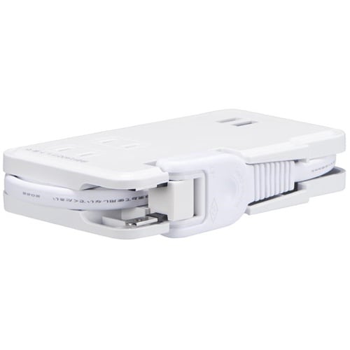 巻取りモバイルタップ3個口0.9mUSB