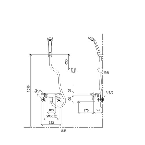 サーモスタット式シャワー ワンストップシ