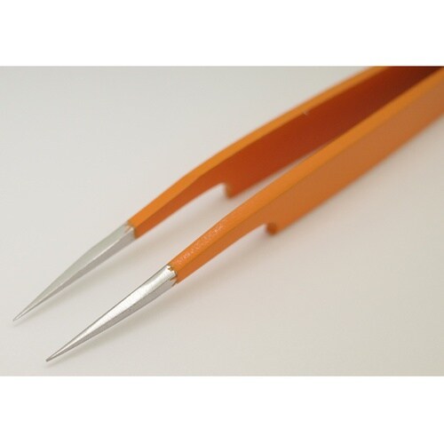 オレンジグリップピンセット 角度付き ポ