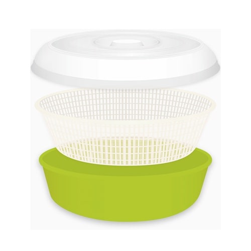 シクラメン フタ付水切りセット S 緑