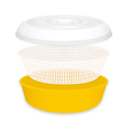 シクラメン フタ付水切りセット L 黄