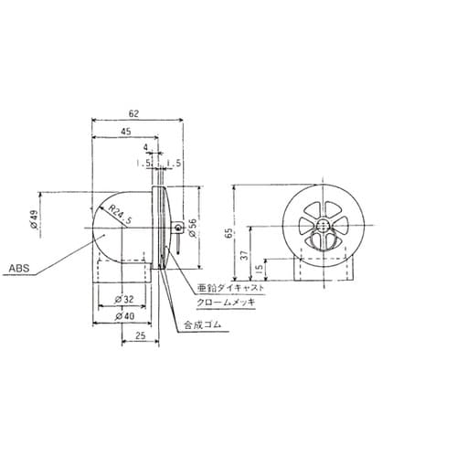 丸型オーバーフロー 接着タイプ 目皿外径