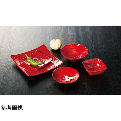 13cm 丸皿 紅釉 10個入 M−48