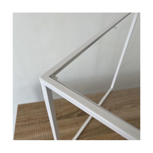 スチール脚コの字ディスプレイ ホワイト