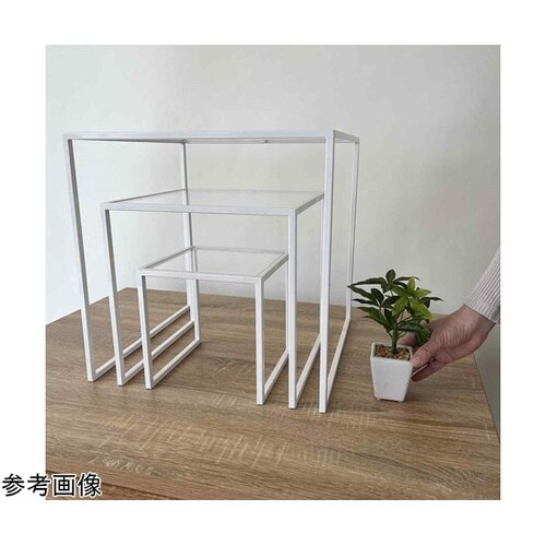 スチール脚コの字ディスプレイ ホワイト