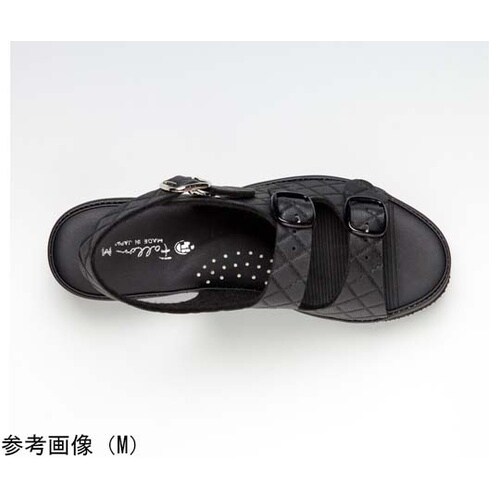 抗菌キルティング2バンドサンダル ブラッ