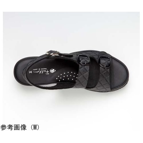 抗菌キルティング2バンドサンダル ブラッ