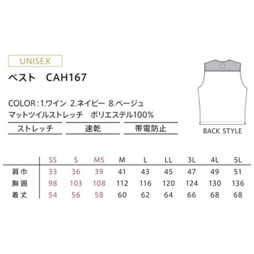 CAREAN ベスト MATT TWIL