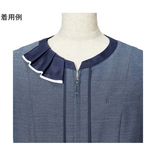 ENJOY フリル付半袖オーバーブラウス