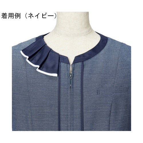 ENJOY フリル付半袖オーバーブラウス