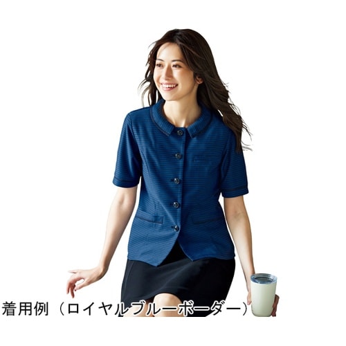 ENJOY オーバーブラウス ネイビーボ