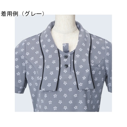 ENJOY ポロシャツ 花モノグラム ピ