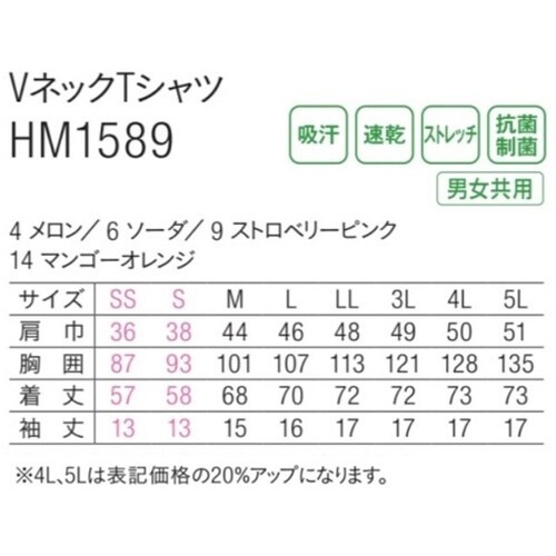 HEARTGREEN VネックTシャツ