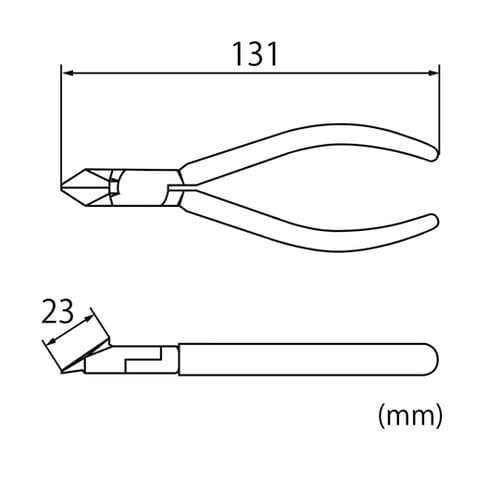 斜ニッパー 穴なし J125NNH