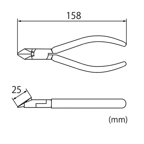 斜ニッパー 穴なし J150NNH
