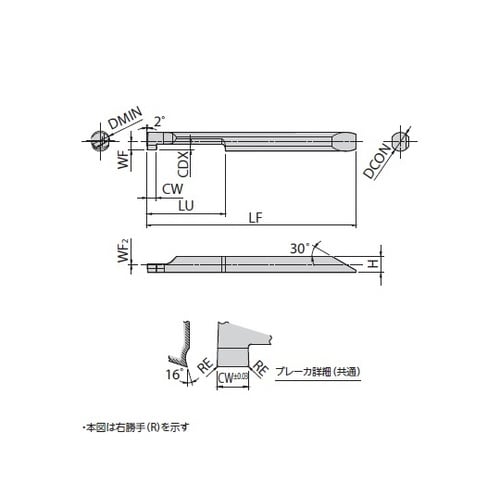 チップ 超硬 溝用 EZGR070070