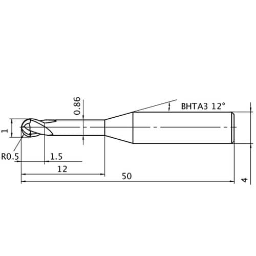 DFコートボールエンドミル DF2XLB