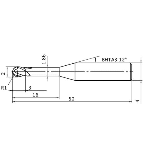 DFコートボールエンドミル DF2XLB