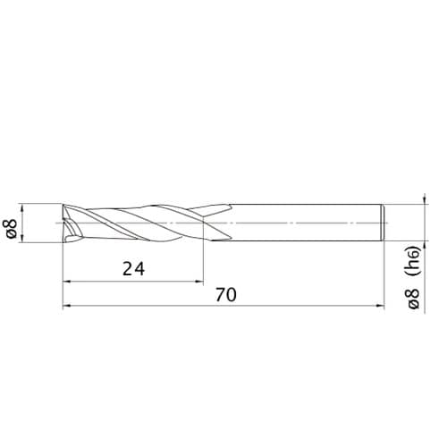 エムスターエンドミル MS2JS D08