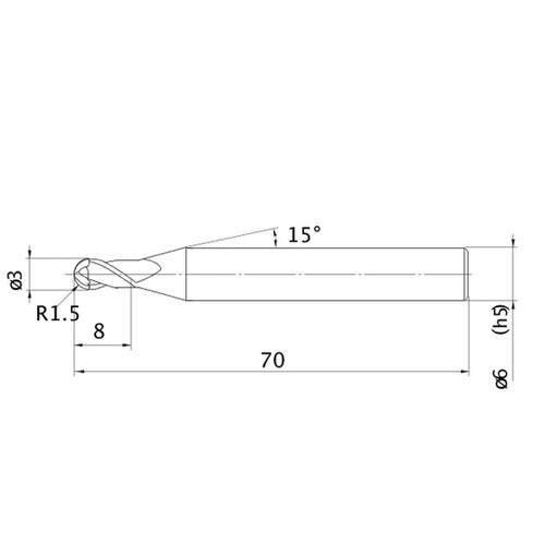 MS plusエンドミル MP2MB R