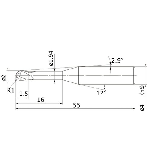 MS plusエンドミル MP2XLB